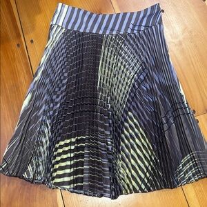 REISS 10 Purple Abstract Accordian Pleated Skirt